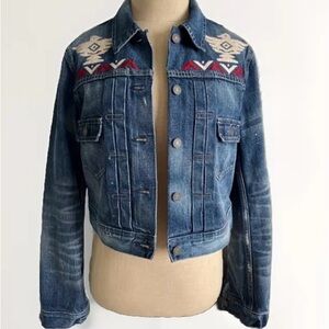 DENIM & SUPPLY RALPH LAUREN Western Aztec Southwest Denim Jean Jacket Women S